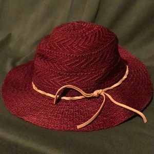 🌻Maroon Burgundy Autumn Hat with leather band